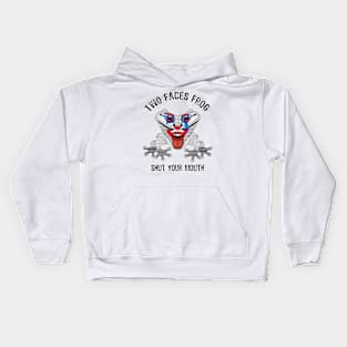 Joke Two Faces Frog shut your mouth Kids Hoodie